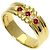 Anello Burberry in rubini e diamanti in oro giallo 18K