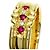 Anello Burberry in rubini e diamanti in oro giallo 18K - vista 10