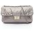Borsa a Spalla in Pelle Perforata Chanel 2.55 Argento