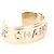 Chanel Armreif Gold mit CC Logo und Strass Größe M Gold hardware