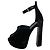 Sandali con plateau in velluto nero Ballin