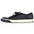 Sneakers Lanvin DBB1 in pelle blu navy con stampa coccodrillo - vista 4