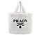 Tote Prada Spugna 1BG130 Weiche Handtasche Schwarz Weiß