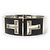 Tiffany & Co. Bracciale ritagliato Tiffany T in argento e nero