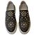 Sneaker platform in pelle nera con borchie e cristalli Roberto Cavalli 38 Nero - vista 2