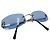 Chanel Blue Tinted Silver CC Logo Randlose Sonnenbrille 4002 Silber Blau