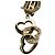 Boucles d'oreilles en forme de cœur en cristal rhinestone doré avec logo Christian Dior - vue 10