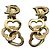 Boucles d'oreilles en forme de cœur en cristal rhinestone doré avec logo Christian Dior - vue 2