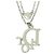 Collana a catena con logo argento Christian Dior e cristalli rosa in strass - vista 3
