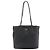Borsa a spalla tote in nylon tessuto nero con logo Prada