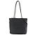 Borsa a spalla tote in nylon tessuto nero con logo Prada - vista 2