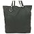 Borsa a spalla tote in nylon tessuto nero e verde scuro con logo Prada in metallo - vista 4