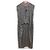 Autre Marque Akane Utsunomiya Tweed-Druckkleid Braun Schwarz Pink