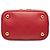 Sac à main panier en cuir Saffiano rouge petit orné de Prada - vue 3