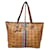 Sac fourre-tout rayé MCM Visetos en cognac Marron  - vue 1
