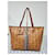 Sac fourre-tout rayé MCM Visetos en cognac Marron  - vue 2