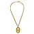 Céline Pendente a cerchio in metallo con logo vintage Celine D'oro