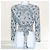 Christian Dior Hellblauer Metallic Cardigan mit Blumenmuster - Ansicht 2
