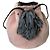 Autre Marque Borsa a spalla con nappina in pelliccia LUDLOW Rosa Grigio - vista 3
