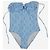 Melissa Odabash Blauer Blumen-Bandeau-Badeanzug - Größe UK 12 - Ansicht 3