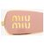 Miu Miu Fermaglio per capelli in metallo dorato e rosa con logo D'oro - vista 3