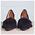 Décolleté Pollini in camoscio nero con inserto in pelliccia e tacco blocco - vista 4