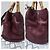 Bamboo Gucci Bolso de compras mediano de cuero texturizado con asas de bambú - Burdeos - vista 8