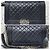 Borsa a spalla CHANEL Boy in pelle caviar trapuntata, media, blu navy - vista 15