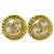 Orecchini Chanel CC in metallo con resina e perla finta D'oro