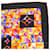 Sciarpa in seta Louis Vuitton nera e multicolore Nero Arancione Monogramma  - vista 4
