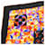 Sciarpa in seta Louis Vuitton nera e multicolore Nero Arancione Monogramma  - vista 5