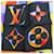 Sciarpa in seta Louis Vuitton nera e multicolore Nero Arancione Monogramma  - vista 6