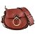 Borsa a Spalla Chloé Small Tess in Pelle di Vitello Marrone Rosso