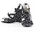 Louis Vuitton Einteiler Sandalen Seidenkleid 2-in-1 Set Schwarz - Ansicht 8