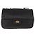 Bally Vintage Schultertasche aus gestepptem Leder mit Kette Schwarz