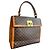 Triomphe Borsa Céline Macadam Trionfo Marrone e Pelle Caramello - vista 13