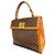 Triomphe Borsa Céline Macadam Trionfo Marrone e Pelle Caramello - vista 14