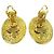 Chanel Vintage CC Button ovales Clip-On Gold-plated Golden - view 2