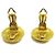 Chanel Vintage CC Round Clip-On Metal Small Dorado - vista 2