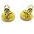 Chanel Vintage CC Round Clip-On Metal Small Dorado - vista 4