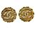 Bottoni a clip Chanel CC in metallo con perla sintetica D'oro