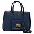 Prada Tote Lux a Doppia Cerniera con Tasca Frontale in Pelle Saffiano Media Blu