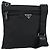 Borsa messenger con tasca frontale Prada Tessuto media Nero