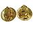 Chanel Vintage CC Round Clip-On Metal Small D'oro - vista 2