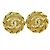 Bottoni a clip Chanel CC in metallo con perla sintetica D'oro