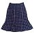 Falda Chanel de tweed negro con cuadros azules y rojos