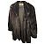 Autre Marque Cappotto in pelle e pelliccia nero taglio slim