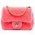 Chanel Mini Quadrat Klassisch Samt Rosa Perlen Crush Einzelne Klappe Pink