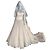 Autre Marque Hochzeitskleid Hollywood Dreams Designer Champagner Seide Weiß Beige - Ansicht 2