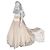Autre Marque Hochzeitskleid Hollywood Dreams Designer Champagner Seide Weiß Beige - Ansicht 7